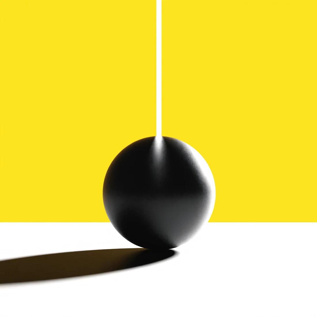 A black sphere under a single beam of light, being measured